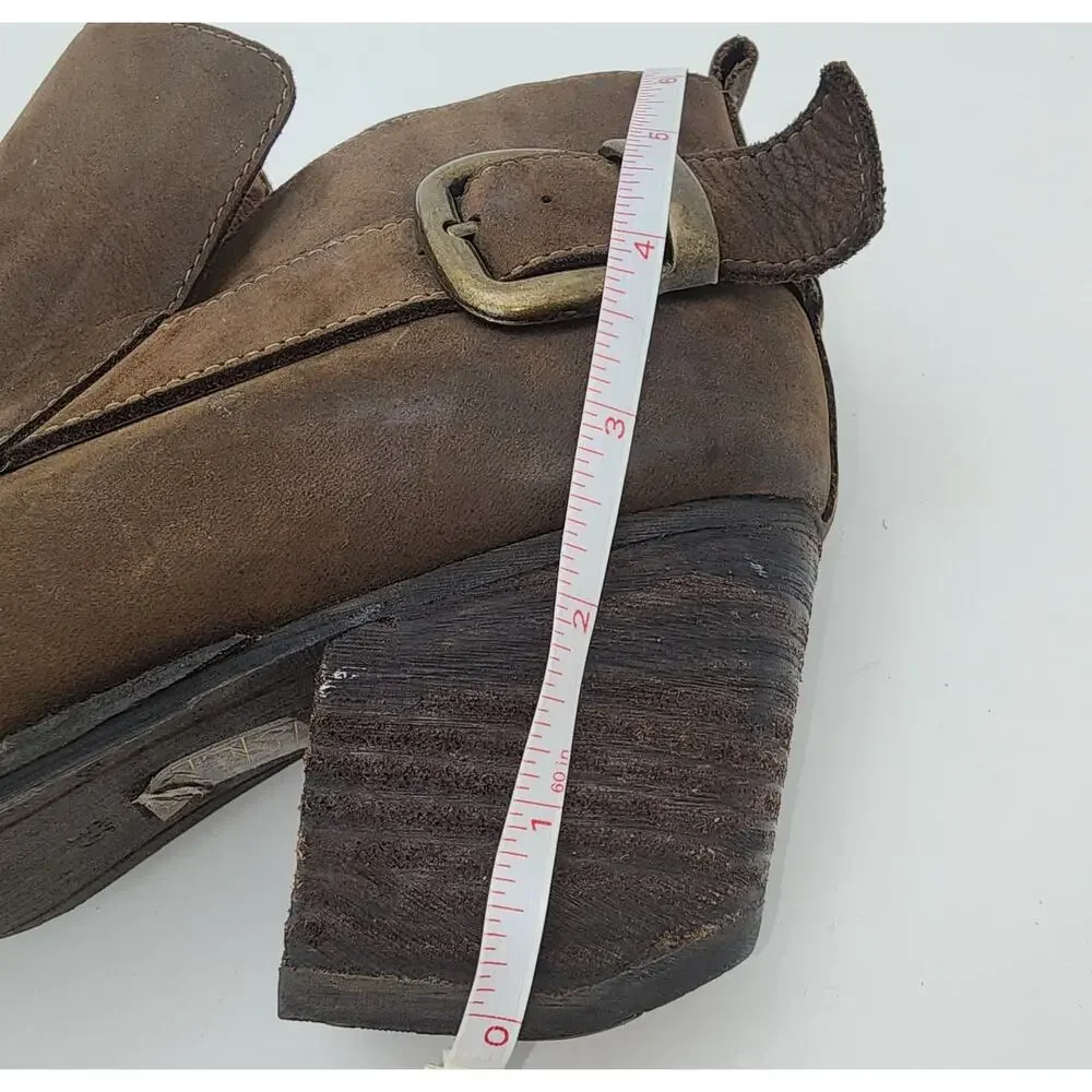 Jeffrey Campbell Ibiza Jonás Leather Brown Booties Size 9.5 Womens